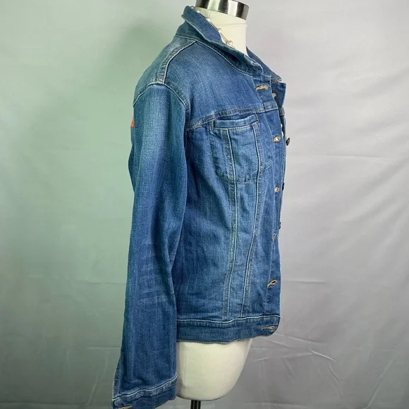 Anthropologie Size‎ XS Pilcro Amore Blue Embroidered Jean Jacket - Picture 4 of 9